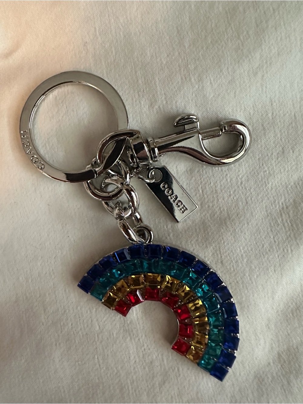 Coach Multicolor Crystal Rainbow Key Fob